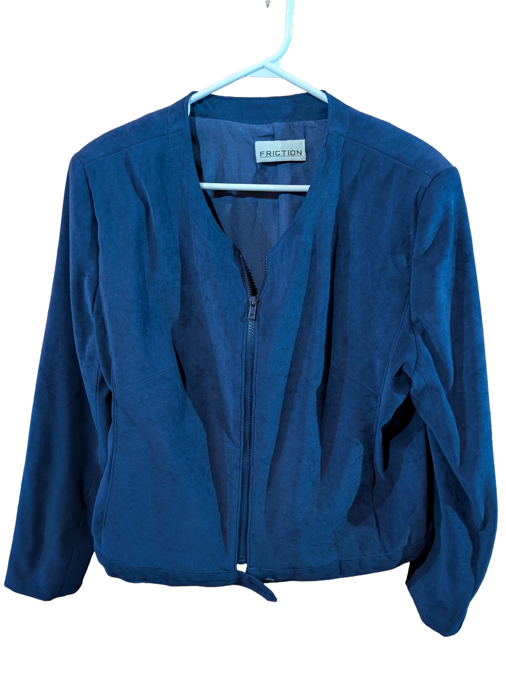 Women's Navy Blue Zip-Front Jacket